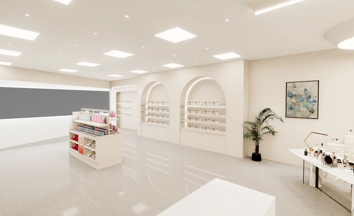 45平米鄭州化妝品店鋪直播間設(shè)計效果圖