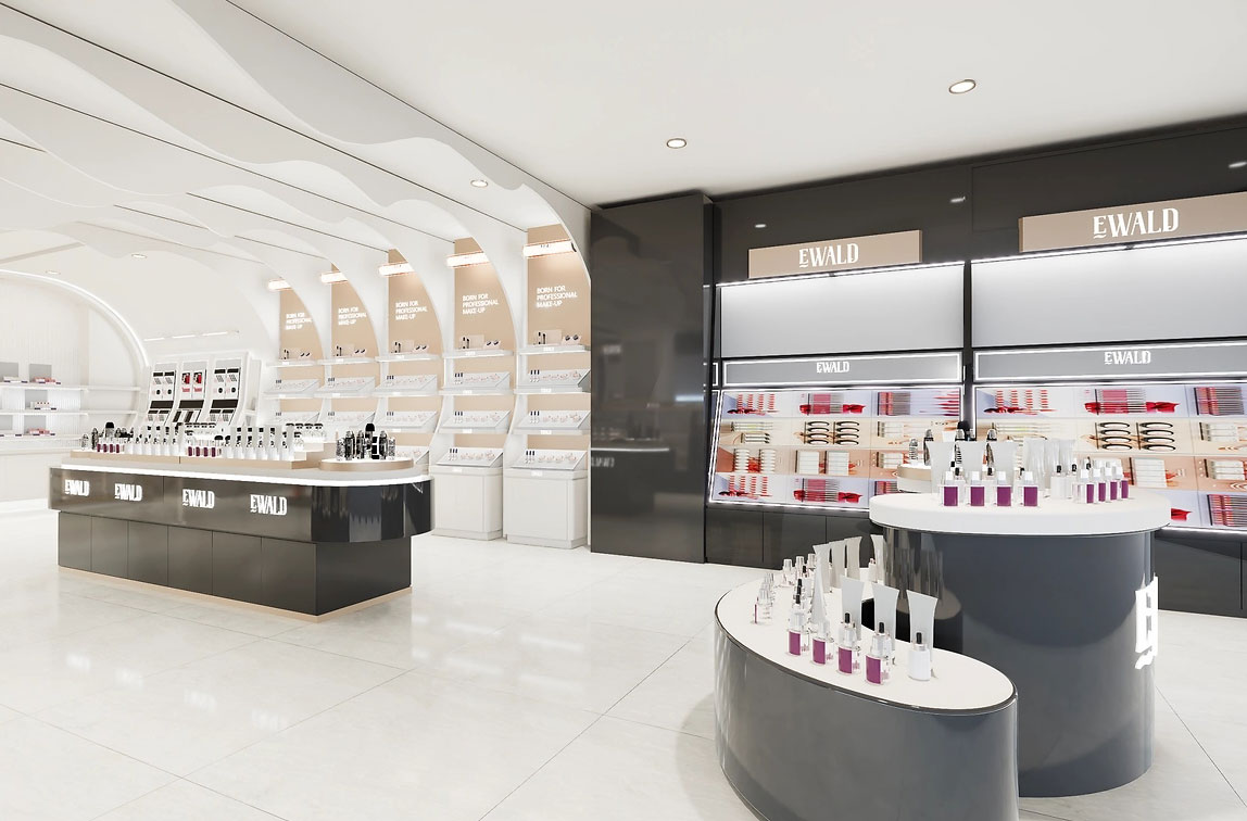 90平米鄭州化妝品店直播間設(shè)計效果圖